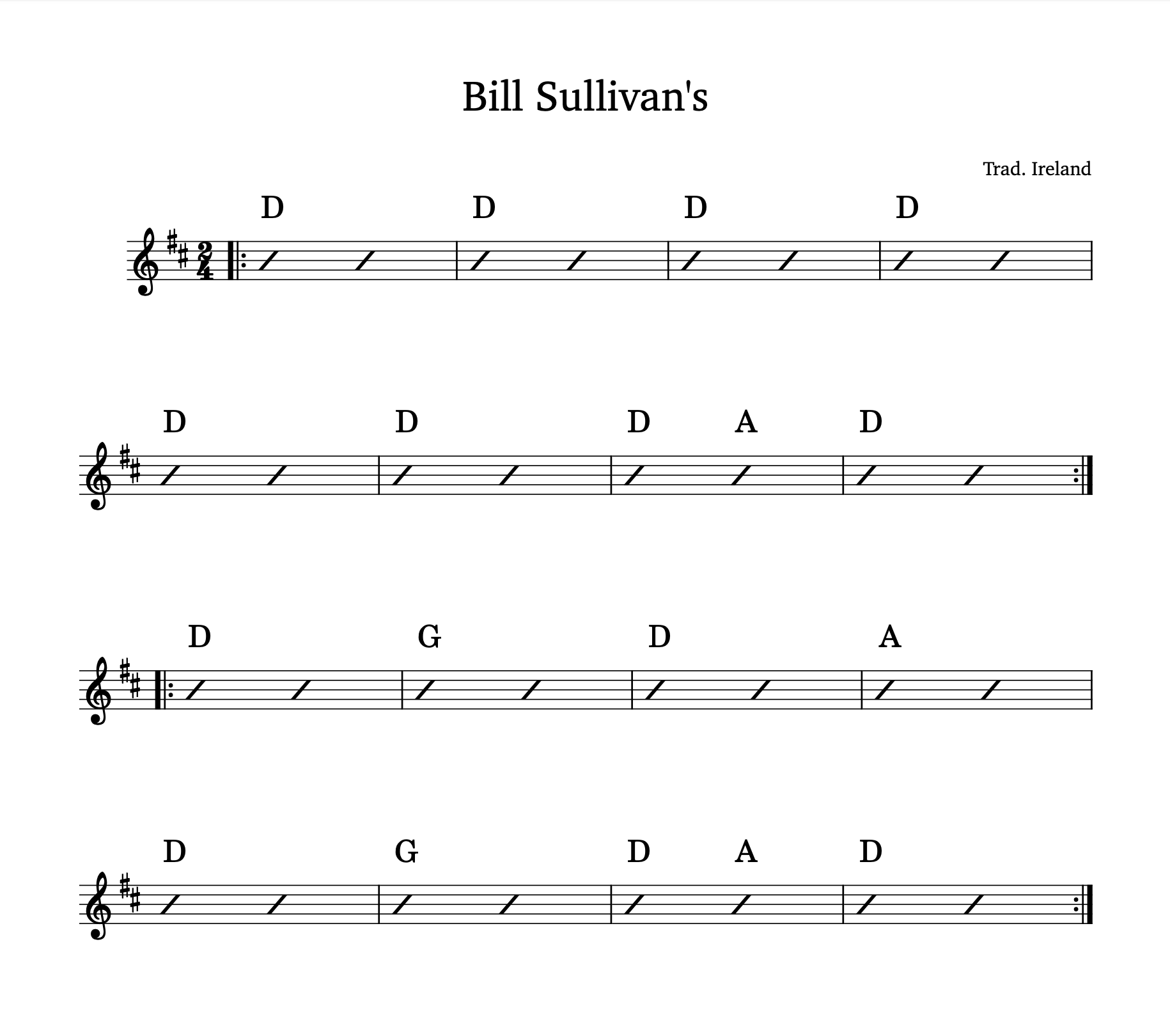 Chord diagram for Bill Sullivan's