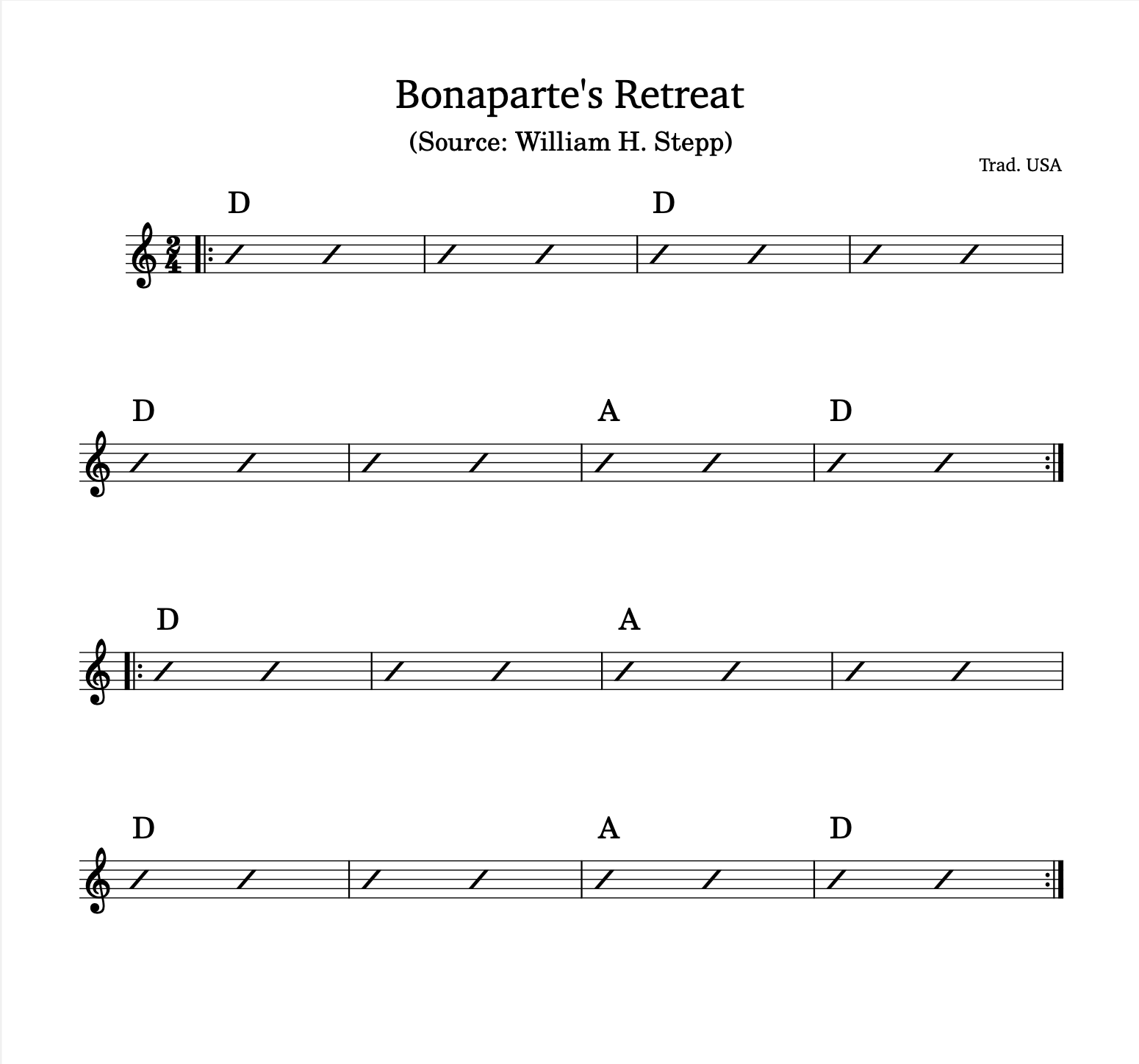 Bonaparte's Retreat - Chord Version 2