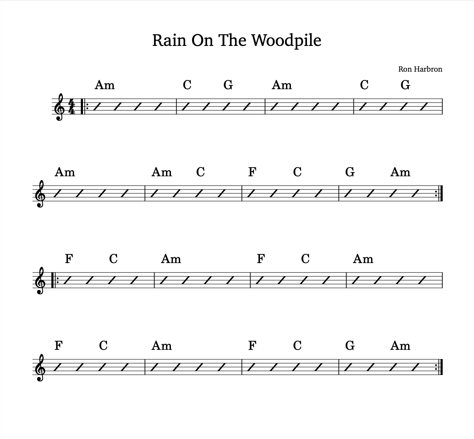 Chord diagram for Rain On The Woodpile