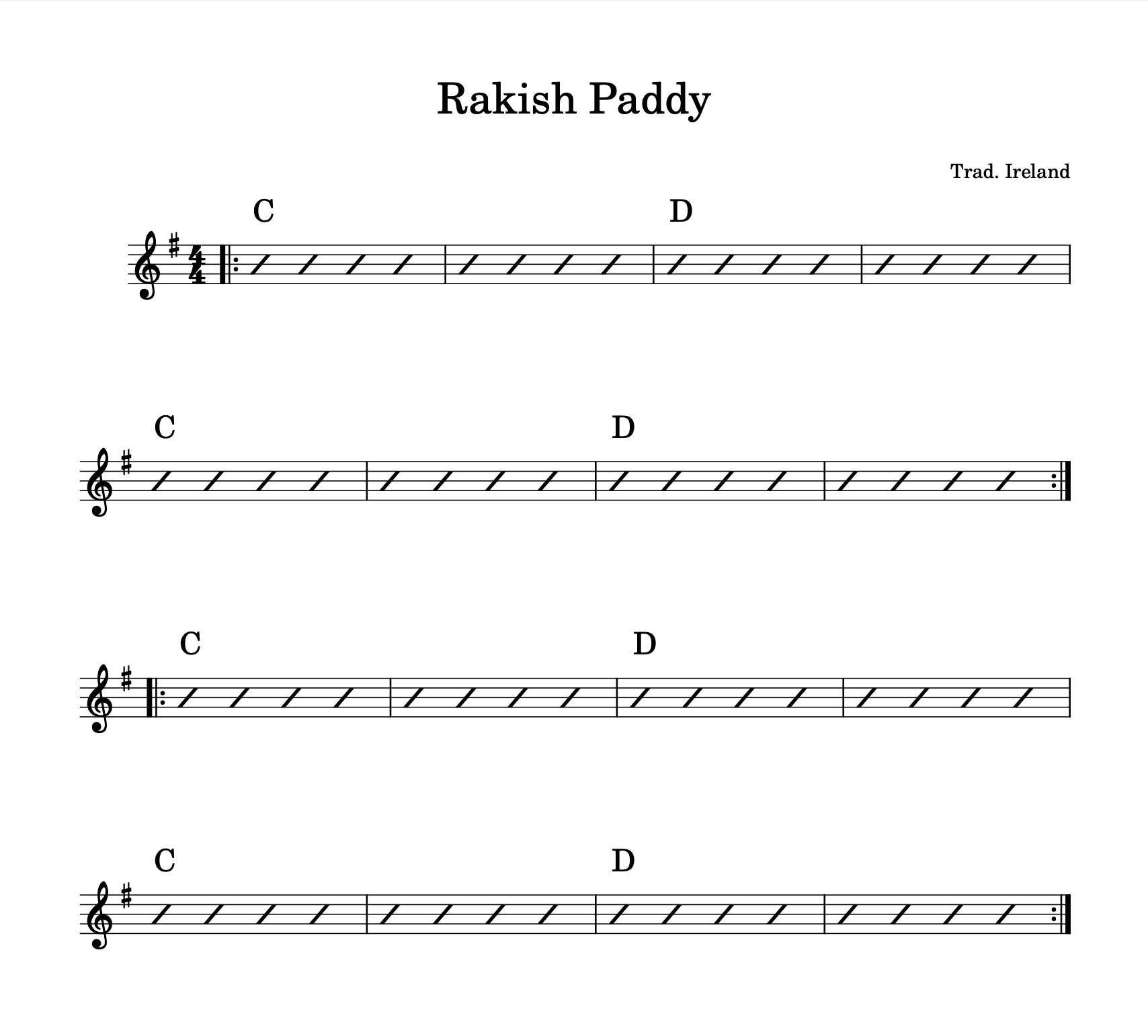 Chord diagram for Rakish Paddy