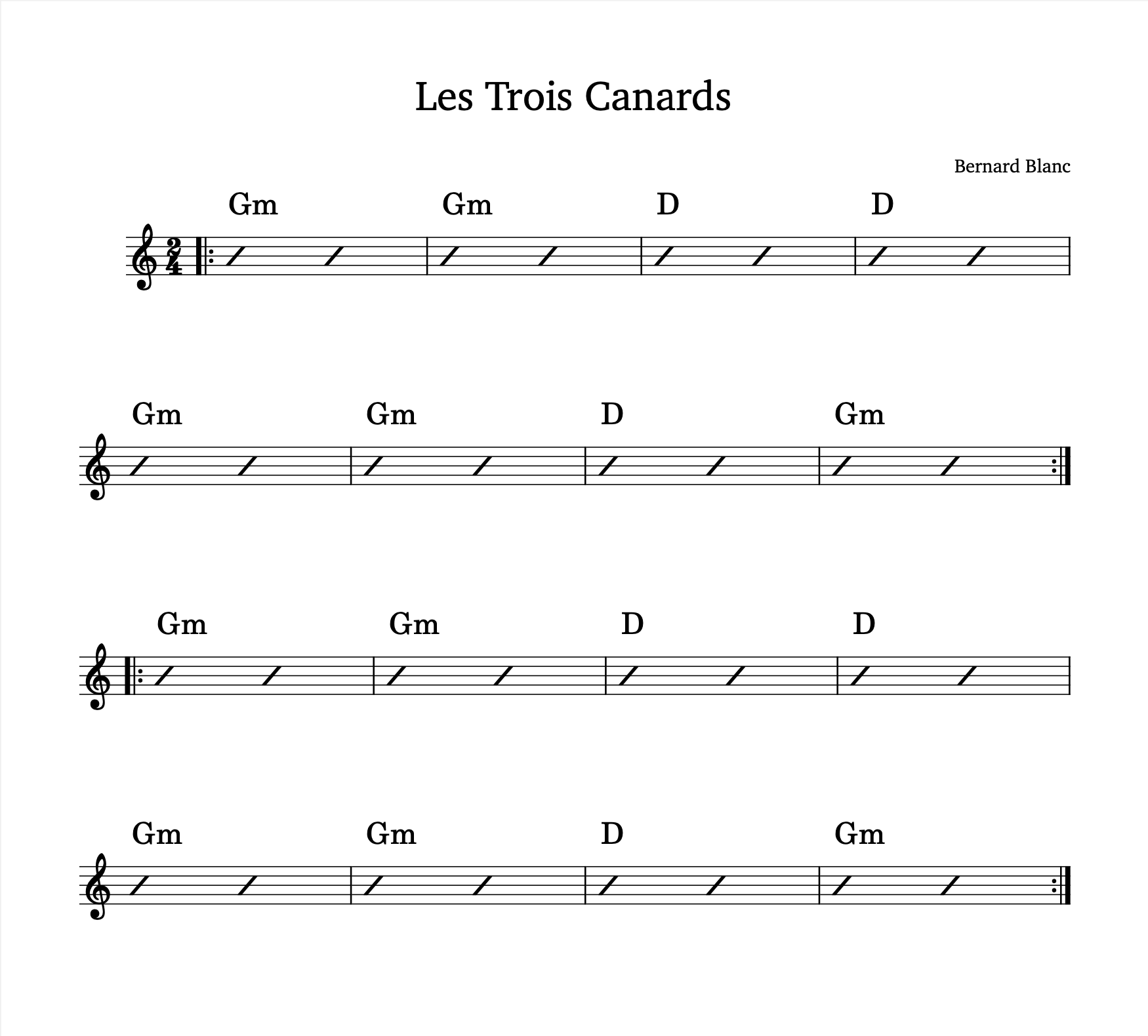 Chord diagram for Les Trois Canards
