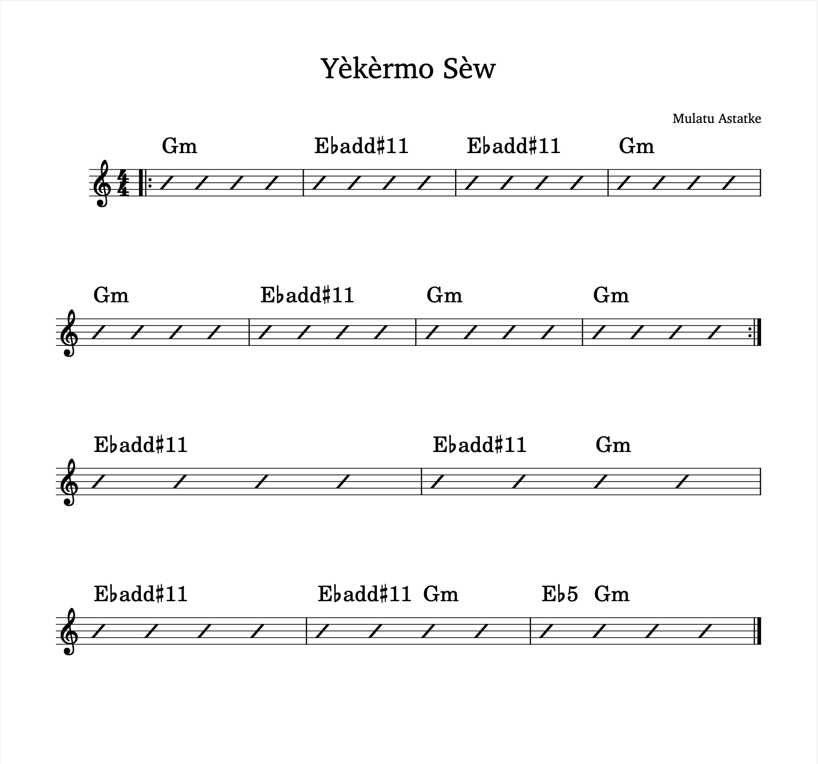 Chord diagram for Yèkèrmo Sèw