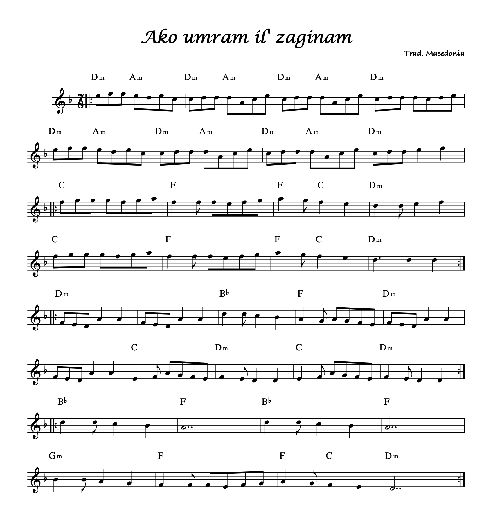 Ako Umram Il' Zaginam